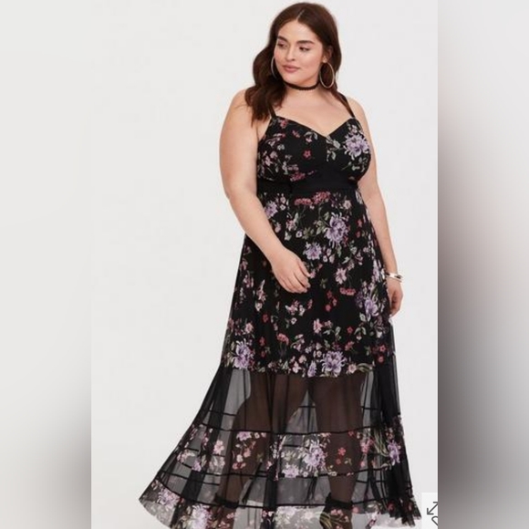 Torrid Maxi Mesh Bustier Dress - Picture 2 of 4